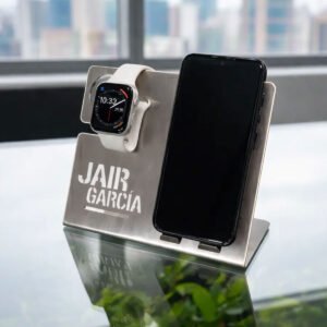 Soporte-para-Celular-y-Smartwatch Inox
